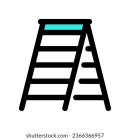 Editable folding ladder, step, stepladder vector icon. Construction, tools, industry. Part of a big icon set family. Perfect for web and app interfaces, presentations, infographics, etc