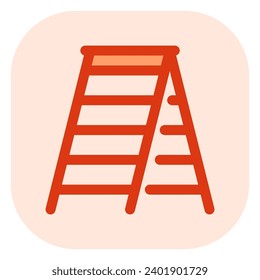 Escala plegable editable, paso, icono del vector de la plataforma de vapor. Construcción, herramientas, industria. Parte de una familia de iconos grandes. Perfecto para interfaces web y de aplicaciones, presentaciones, infografías, etc