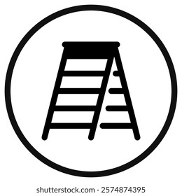 Editable folding ladder, step, stepladder vector icon. Construction, tools, industry. Part of a big icon set family. Perfect for web and app interfaces, presentations, infographics, etc