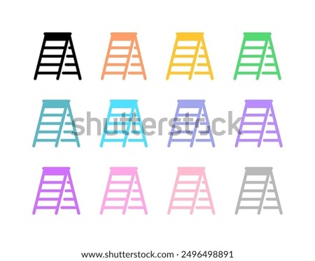 Editable folding ladder, step, stepladder vector icon. Construction, tools, industry. Part of a big icon set family. Perfect for web and app interfaces, presentations, infographics, etc