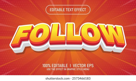 editable follow vector text effect with modern style design