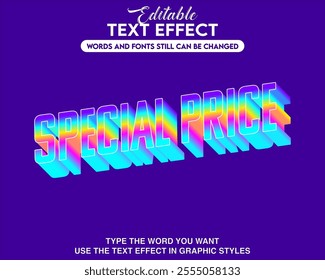 Editable font effect style special price