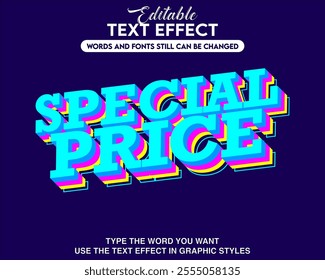 Editable font effect style special price