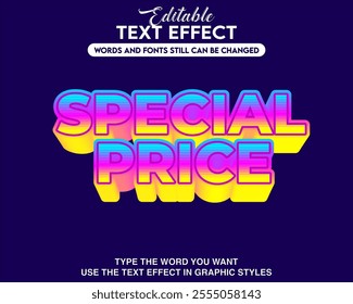 Editable font effect style special price