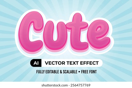 Editable font style, Cute Pink text effect