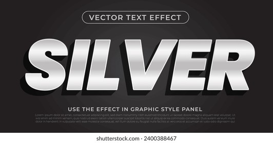 editable font style silver text effect	