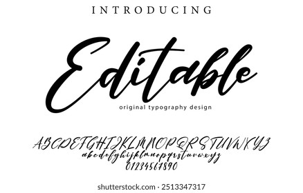 Pincel con estilo pintado con letras mayúsculas del Vector, alfabeto, tipografía