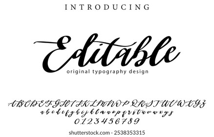 Pincel con estilo pintado con letras mayúsculas del Vector, alfabeto, tipografía