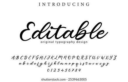 Pincel con estilo pintado con letras mayúsculas del Vector, alfabeto, tipografía