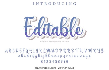 Editable Font – Stylish Script Typeface with Bold Modern Brush Lettering