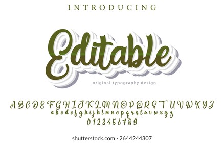 Editable Font – Stylish Script Typeface with Bold Modern Brush Lettering