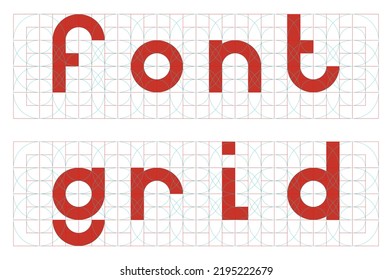 Editable font text concept with grid template.