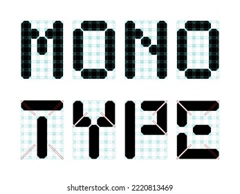 Editable font text concept with grid template.