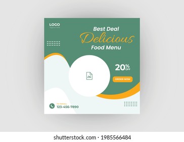 Editable Food Bank Social Media Post Template. Food Truck Social Media Post Template. Restaurant Food Promotion Social Media Post Design.