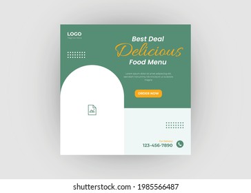 Editable Food Bank Social Media Post Template. Food Truck Social Media Post Template. Restaurant Food Promotion Social Media Post Design.