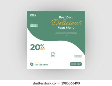 Editable Food Bank Social Media Post Template. Food Truck Social Media Post Template. Restaurant Food Promotion Social Media Post Design.