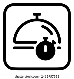 Tiempo de preparación de comida editable, tiempo de servicio, tiempo de entrega icono vectorial. Parte de una familia de iconos grandes. Perfecto para interfaces web y de aplicaciones, presentaciones, infografías, etc