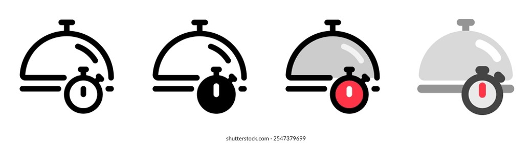 Comida editável tempo de cozimento, tempo de serviço, tempo de entrega vetor ícone. Parte de uma grande família de conjuntos de ícones. Perfeito para interfaces web e app, apresentações, infográficos, etc