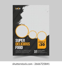 Diseño de Flyer de Menú de Comida Editable para Comida para Llevar y Entrega