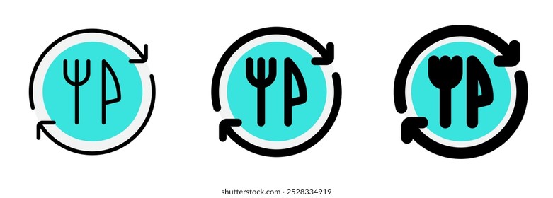 Processamento de alimentos editável, ícone do vetor da ordem de processamento. Parte de uma grande família de conjuntos de ícones. Perfeito para interfaces web e app, apresentações, infográficos, etc