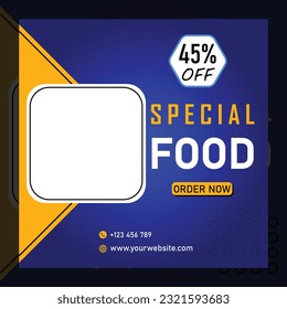 Editable Food Resturant Social Media Post Design Template