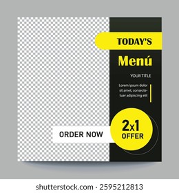Editable food social post design, Fast food social media post design for restaurant