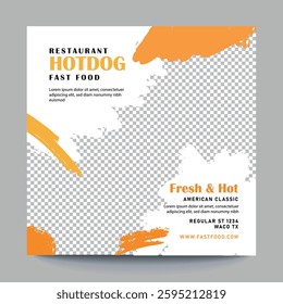 Editable food social post design, Fast food social media post design for restaurant