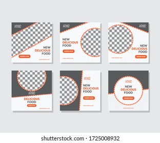 editable food template for social media post, promotion, web banner - Vector