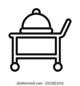 editable food trolley outline icon hotel service with modern simple style