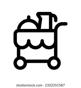 Editable food trolley, room service, food cart vector icon. Part of a big icon set family. Perfect for web and app interfaces, presentations, infographics, etc