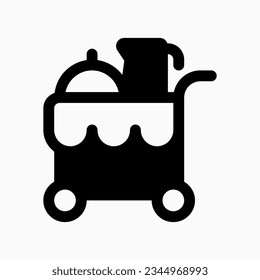 Editable food trolley, room service, food cart vector icon. Part of a big icon set family. Perfect for web and app interfaces, presentations, infographics, etc