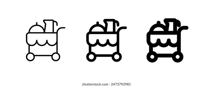 Editable food trolley, room service, food cart vector icon. Part of a big icon set family. Perfect for web and app interfaces, presentations, infographics, etc