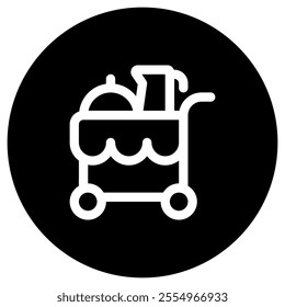 Editable food trolley, room service, food cart vector icon. Part of a big icon set family. Perfect for web and app interfaces, presentations, infographics, etc