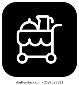 Editable food trolley, room service, food cart vector icon. Part of a big icon set family. Perfect for web and app interfaces, presentations, infographics, etc