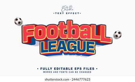 editable football league text effect.typhography logo