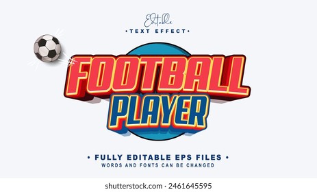 Editierbarer Fußball-Spieler-Texteffekt.Typhografy-Logo