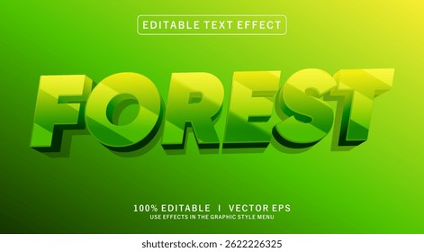 editable forest vector text effect with modern style design