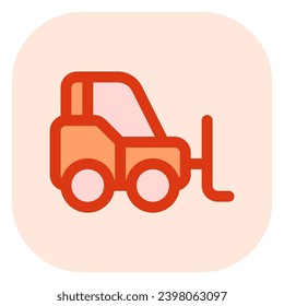 Icono del vector de elevación de horquilla modificable. Vehículos, transporte, viajes. Parte de una familia de iconos grandes. Perfecto para interfaces web y de aplicaciones, presentaciones, infografías, etc