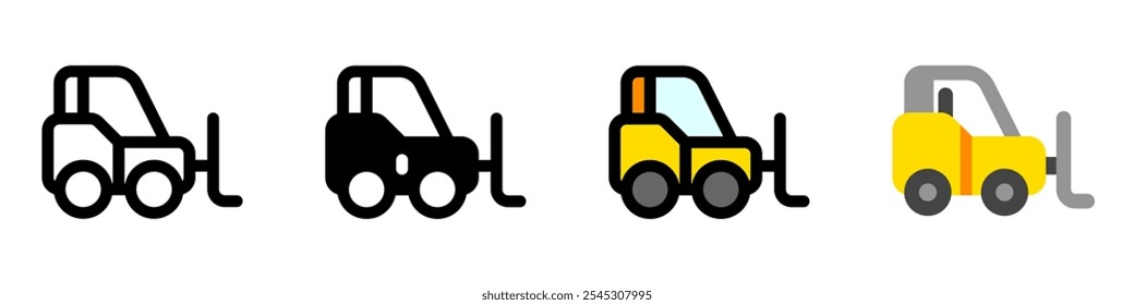 Icono editable del Vector de la carretilla elevadora. Vehículos, transporte, viajes. Parte de una gran familia de iconos. Perfecto para interfaces de Web y App, presentaciones, infografías, etc