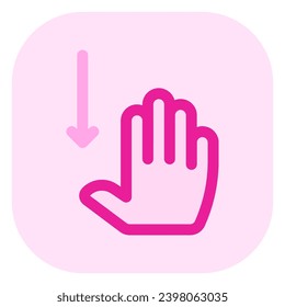 Cuatro dedos editables deslizan el icono del vector hacia abajo. Parte de una familia de iconos grandes. Perfecto para interfaces web y de aplicaciones, presentaciones, infografías, etc