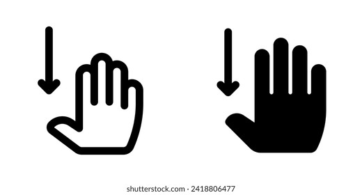 Editable four fingers swipe down vector icon. Part of a big icon set family. Perfect for web and app interfaces, presentations, infographics, etc