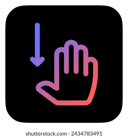 Editable four fingers swipe down vector icon. Part of a big icon set family. Perfect for web and app interfaces, presentations, infographics, etc