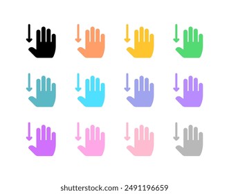 Editable four fingers swipe down vector icon. Part of a big icon set family. Perfect for web and app interfaces, presentations, infographics, etc