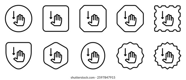 Editable four fingers swipe down vector icon. Part of a big icon set family. Perfect for web and app interfaces, presentations, infographics, etc