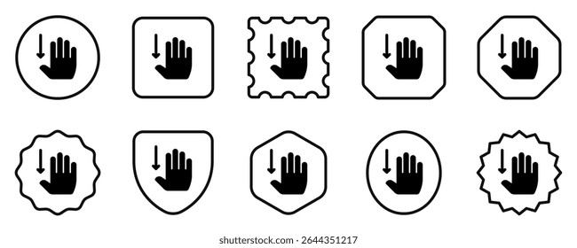 Editable four fingers swipe down vector icon. Part of a big icon set family. Perfect for web and app interfaces, presentations, infographics, etc