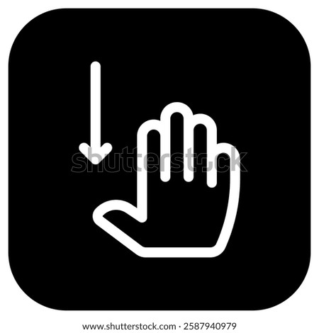 Editable four fingers swipe down vector icon. Part of a big icon set family. Perfect for web and app interfaces, presentations, infographics, etc