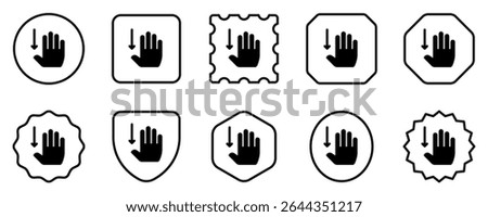 Editable four fingers swipe down vector icon. Part of a big icon set family. Perfect for web and app interfaces, presentations, infographics, etc