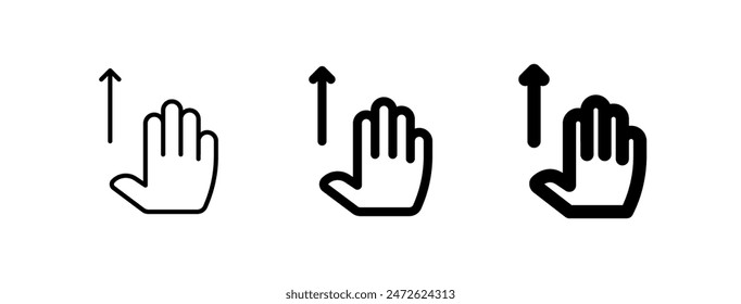 Editable four fingers swipe up vector icon. Part of a big icon set family. Perfect for web and app interfaces, presentations, infographics, etc