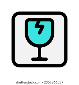 Editable fragile sign vector icon. Shipping, delivery, e-commerce, transport, logistics. Part of a big icon set family. Perfect for web and app interfaces, presentations, infographics, etc