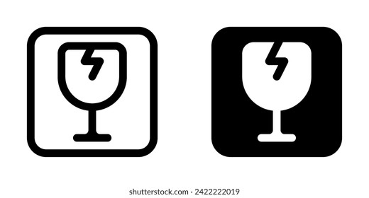 Editable fragile sign vector icon. Shipping, delivery, e-commerce, transport, logistics. Part of a big icon set family. Perfect for web and app interfaces, presentations, infographics, etc